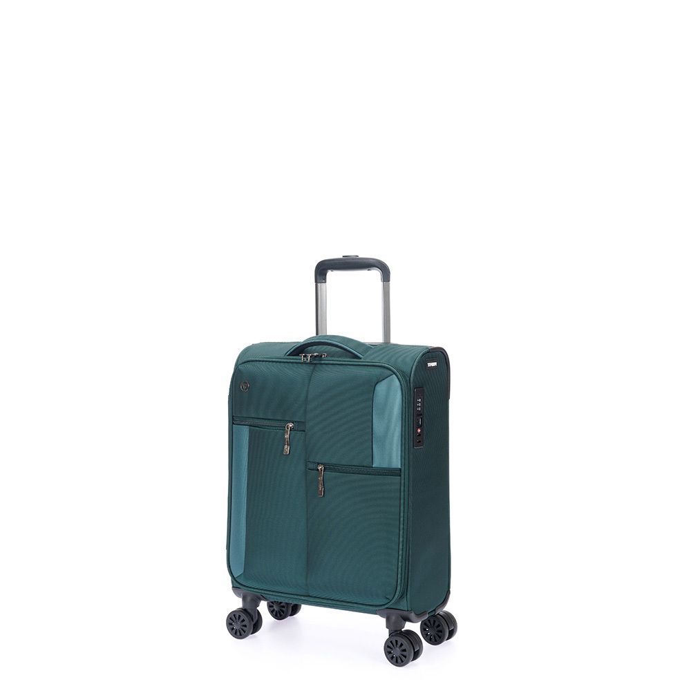 Фото маленький чемодан TORBER Seyd тёмно-зелёный нейлон 600D с гарантией