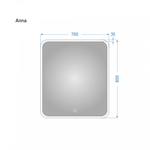 Зеркало Anna 70 с подсветкой и антизапотеванием
