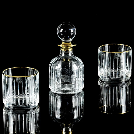 Migliore De Luxe Набор для виски Bingo: графин + 2 стакана, хрусталь, декор золото 24К