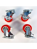 Колесо мебельное с поворотным колесом и тормозом, 4 шт