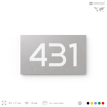 Номер на дверь 431, табличка на дверь для офиса, квартиры, кабинета, аудитории, склада, серая 120х70 мм, Айдентика Технолоджи