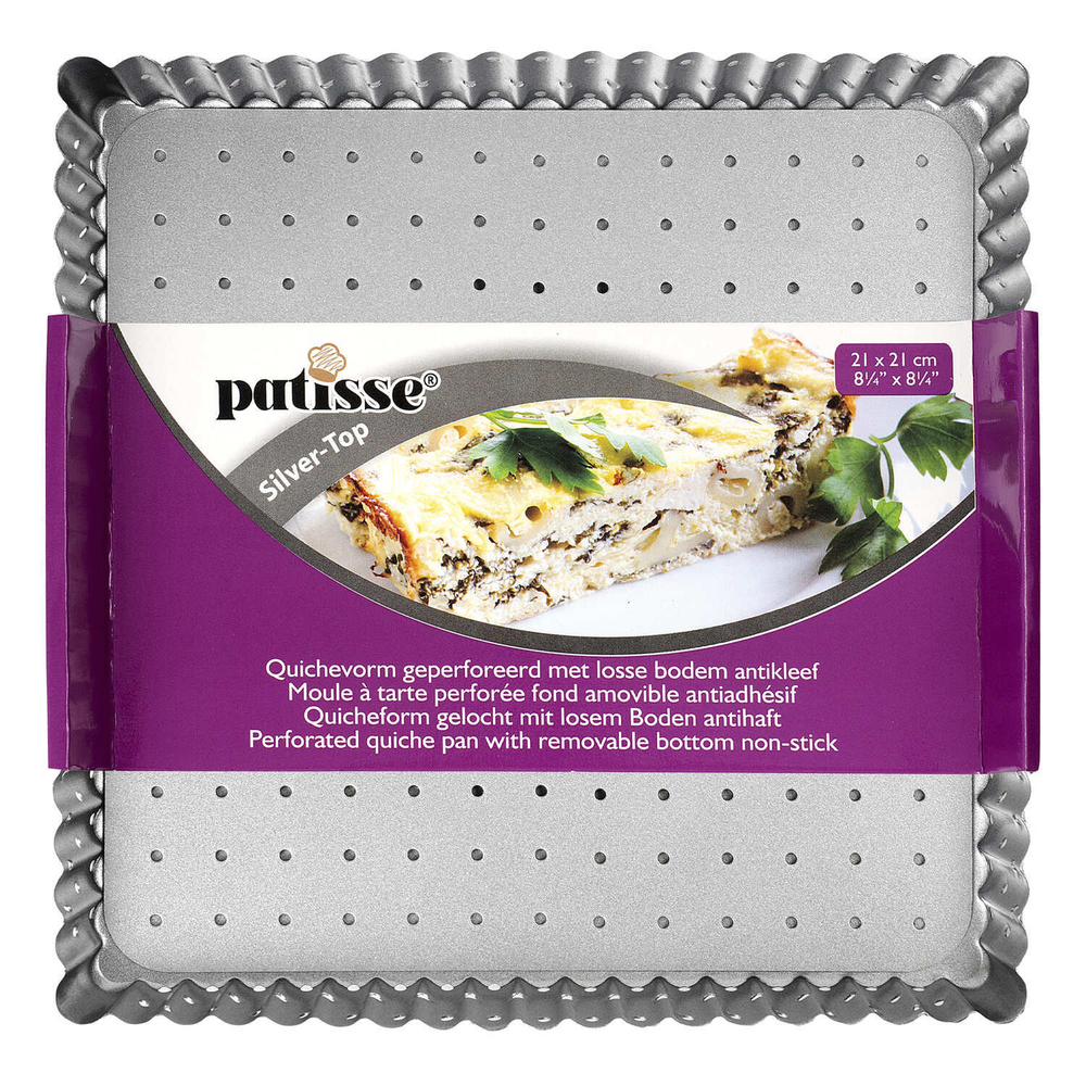 Форма для выпечки перфорированная Patisse Silver 21х21х3 см