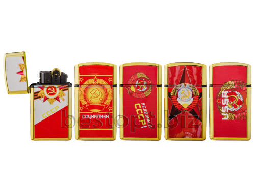 Зажигалки "Oney" MJ-01(02) jet металич с крышкой СССР 50шт*10бл/500