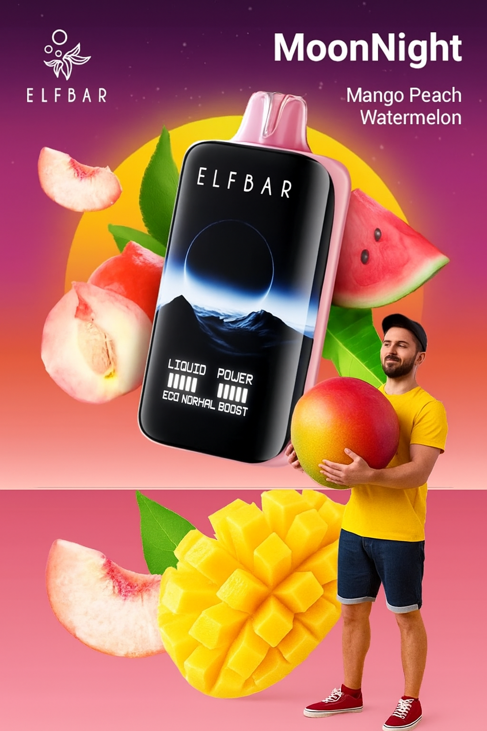 ELF BAR Moon Night 40000 - Mango Peach Watermelon (5% nic)