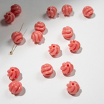 Подвеска резная "Бутон", 8мм, коралловая пудра