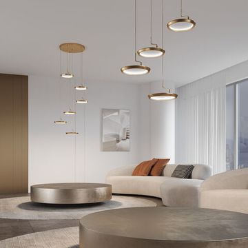 Подвесной светодиодный светильник 75W 3000K 90034/6 золото a069295 Crespella Eurosvet