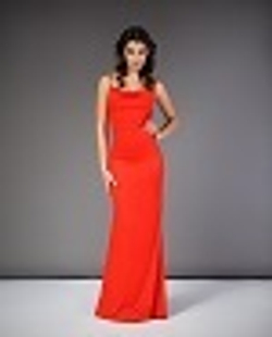 26-19 SS Платье в пол на лямках, оранжевый M