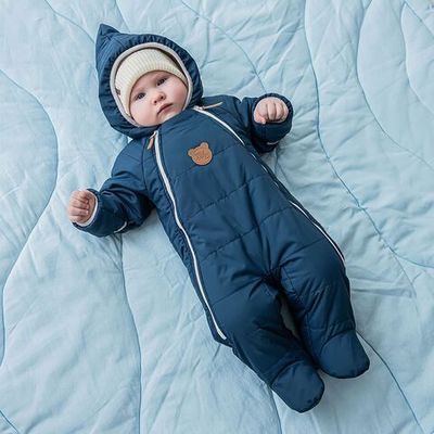 Demi-season puffer jumpsuit 3-18 months - Prune