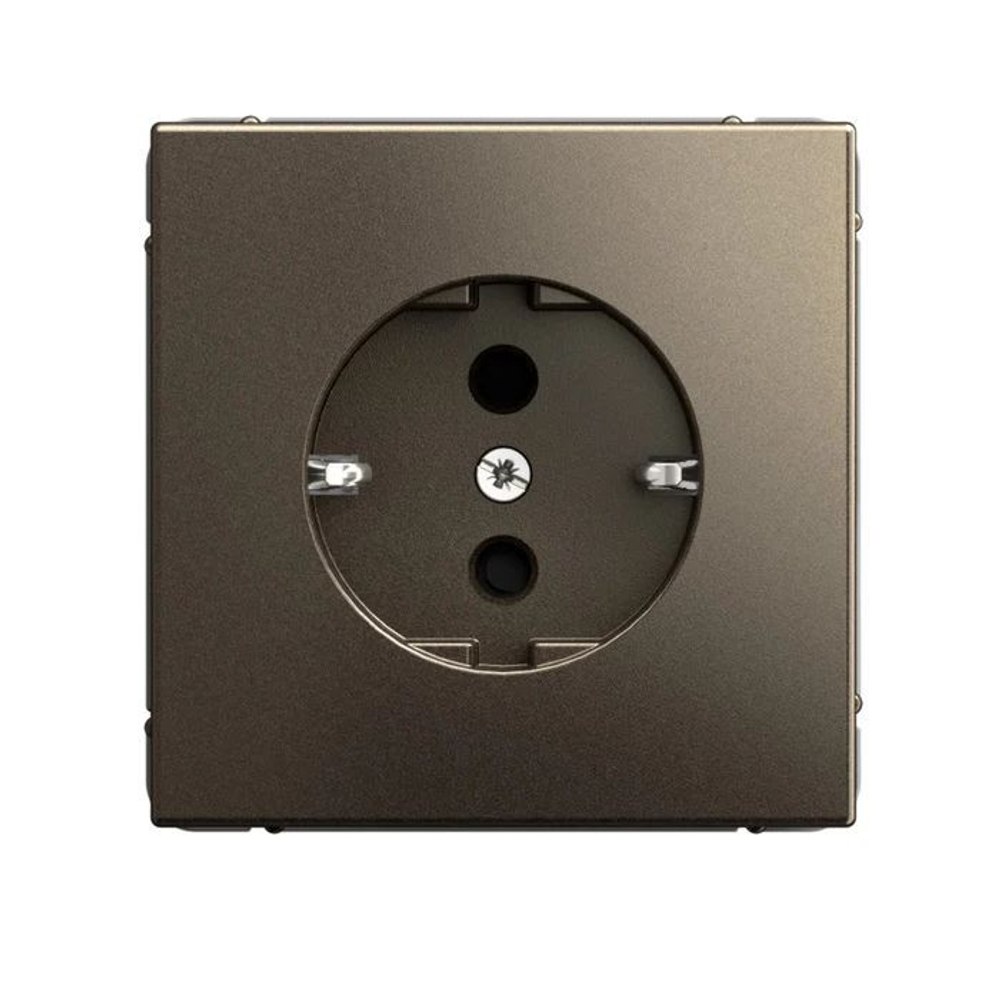 ArtGallery Мокко Розетка с заземлением со шторками, 16А, механизм, быстрозажим. клем. GAL000645S