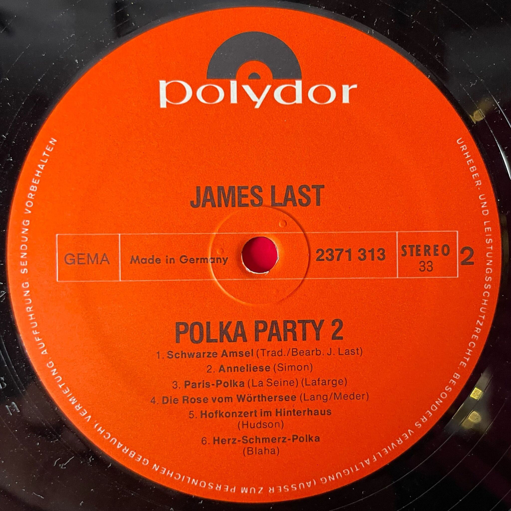 Винтажная виниловая пластинка LP James Last Джеймс Ласт Polka Party II (Germany 1972)