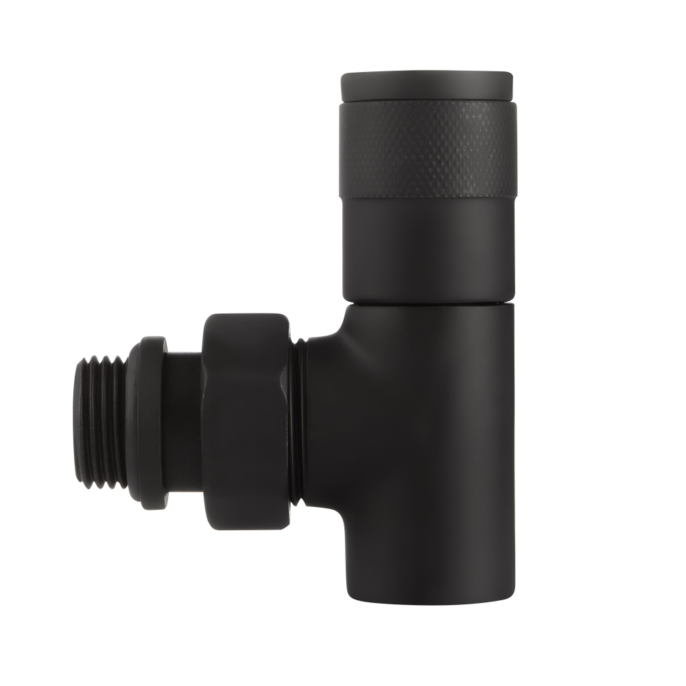 Набор дизайн-вентилей Royal Thermo PIANO, угловой (черный) 1/2quot;