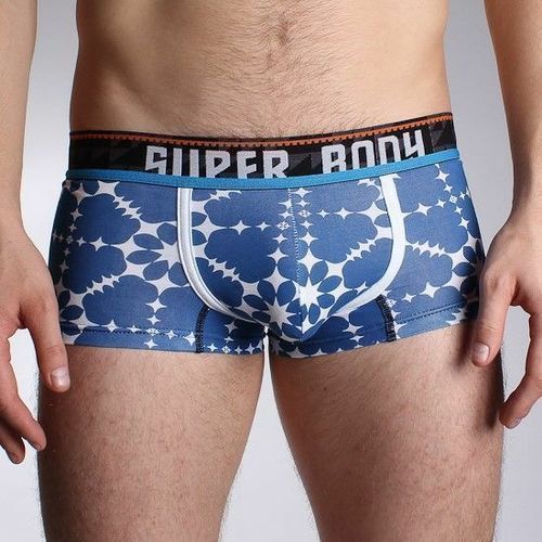 Мужские трусы боксеры с синим узором Superbody Blue Boxer