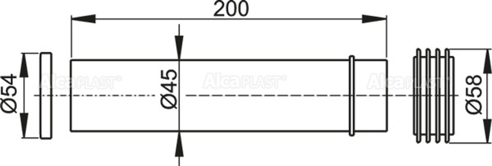 Прокладка + вывод + гофрированная прокладка 45 ? 58 ? 25 AlcaPlast M901