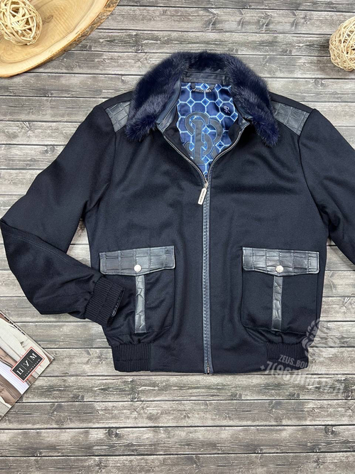 Куртка Stefano Ricci со вставками из кожи крокодила