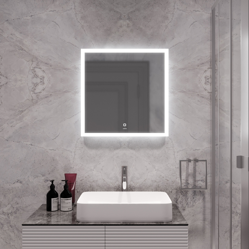 Зеркало MIXLINE "Норма" ЭКОНОМ 700*700 (ШВ) сенсорный выкл, светодиодная подсветка