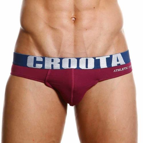 Мужские трусы брифы с синей резинкой CROOTA Inner Sport Bikini Brief Purple CR00042