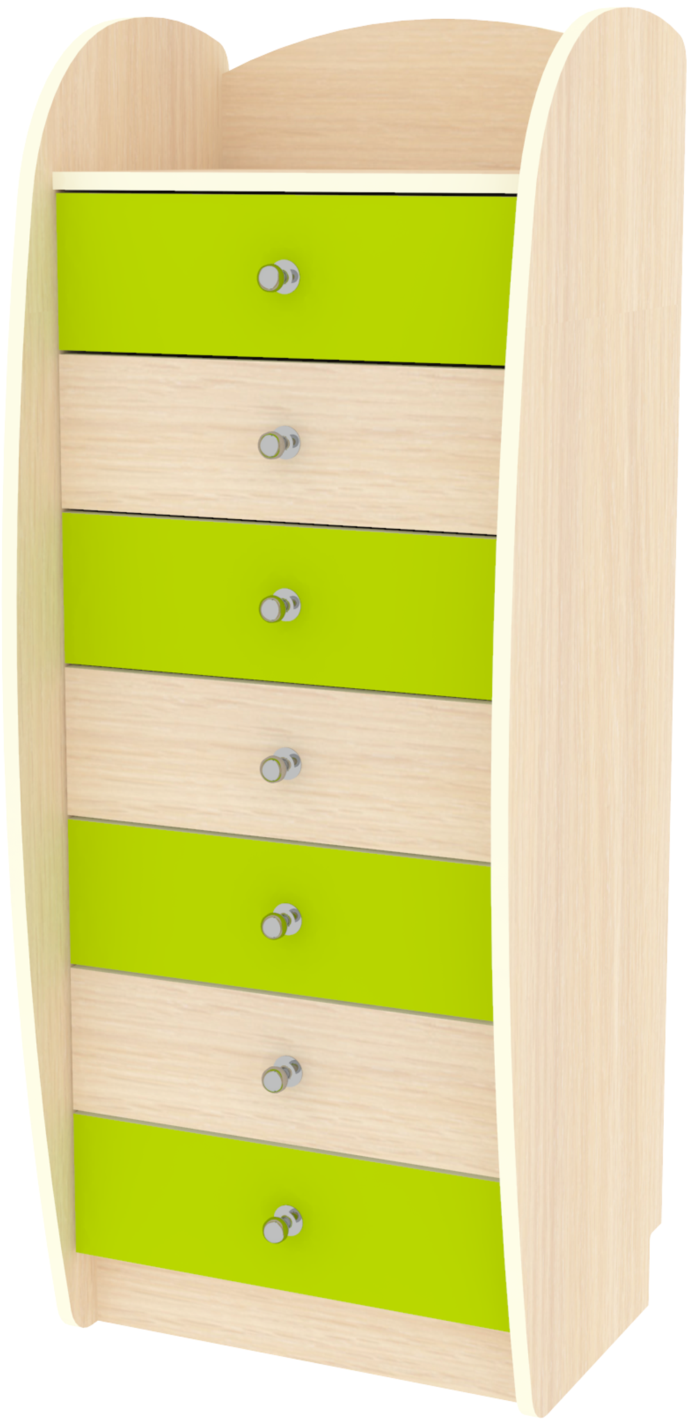 Комод КарИВи Высокий Малыш  Дуб Молочный Лайм