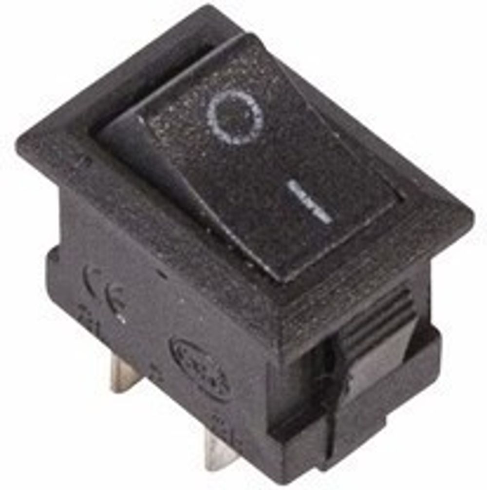 Клавишный выключатель 250В 3А (2с) ON-OFF черный