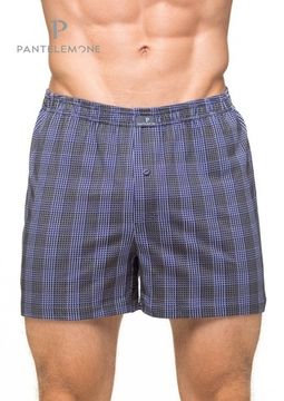 Трусы мужские семейные Pantelemone PMB-359, клетка синяя