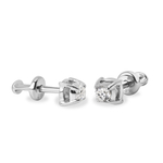 Серьги из белого золота 585 пробы с фианитом