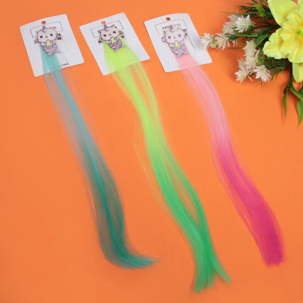 Зажим для волос с нейлоном 1шт детские»Show- Милаш», микс 4 цвета, 35 см