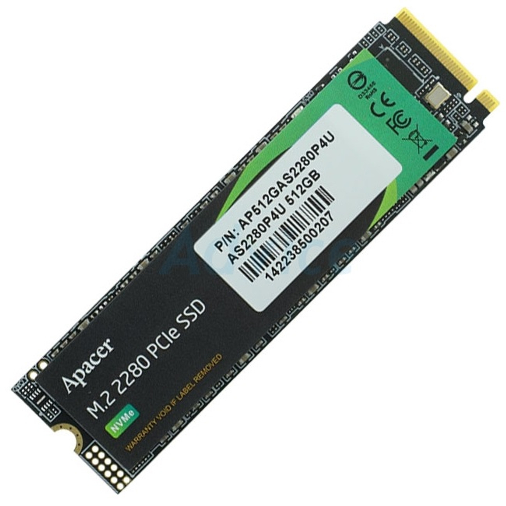 Жесткий диск SSD M.2 512Gb Apacer AS2280P4U, 3500/2300MBs, TLC 3D NAND, 2280, PCI-E 3.0x4 (AP512GAS2280P4U-1)