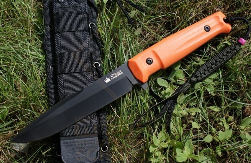 Нож Kizlyar Supreme Delta AUS-8 кратон, Orange/Black