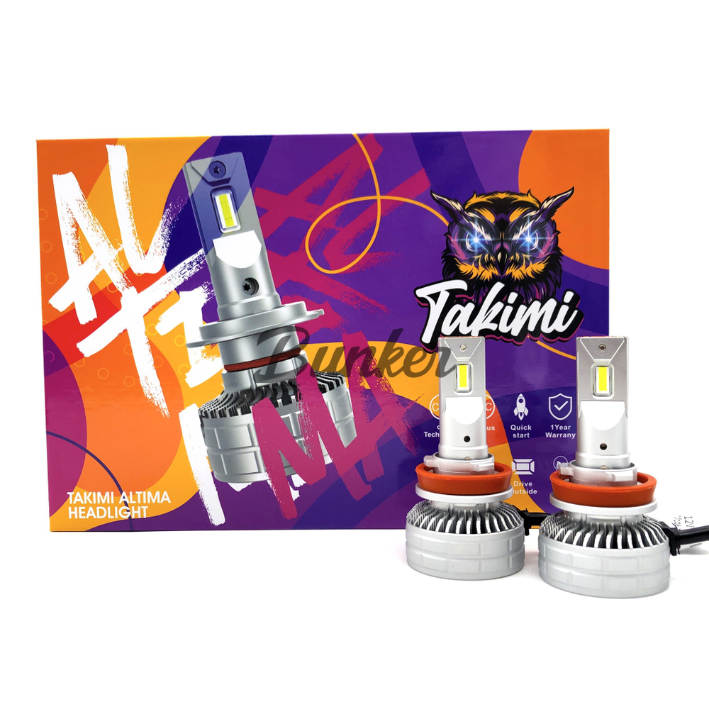 Светодиодные автомобильные LED лампы TaKiMi Altima H11/8/9/16 5500K 12/24V