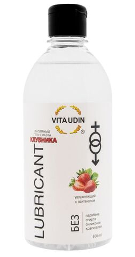 Интимный гель-смазка на водной основе VITA UDIN с ароматом клубники - 500 мл.