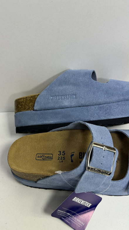 Сабо Birkenstock на утолщенной подошве голубые