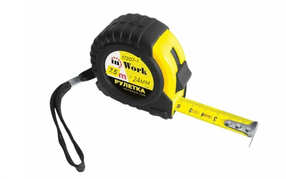 17207-1 Рулетка 7 м х 24 мм, обрезин. корпус