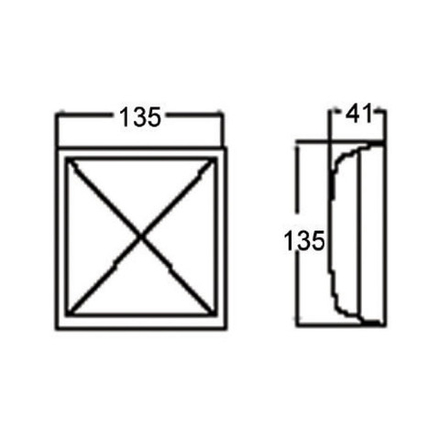 Светильник интерьерный накладной 135х135 мм, пластмасса