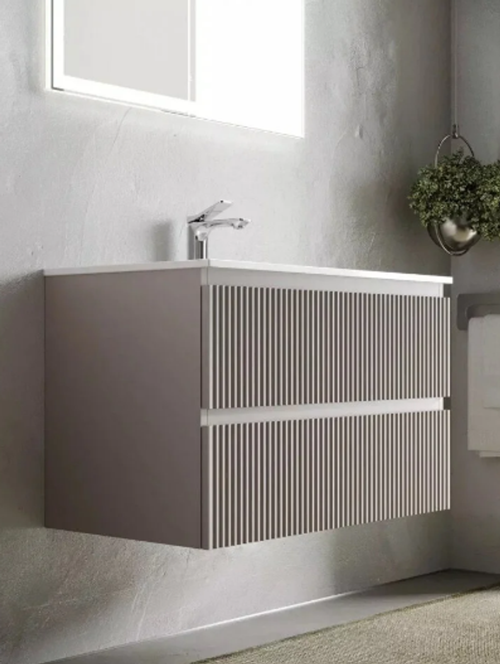 Тумба подвесная SANCOS Snob R 590х445х500, c двумя ящиками оснащенными доводчиками, Doha Soft, арт.SNR60SM