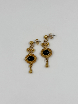 Серьги с подвесками и чёрными кабошонами Avon