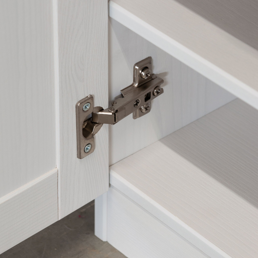 Прикроватная тумба с ящиком и дверью Харви с филенкой для спальни в викторианском стиле, тумба прикроватная деревянная белая с ящиком и дверцей на ножках напольная из массива сосны