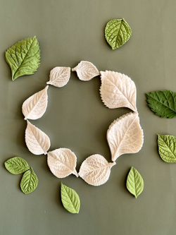 Молды силиконовые для лепки листьев Гортензии. Набор 4 вида. / универсальная форма для листьев гортензии, малины, ежевики, смородины и мяты