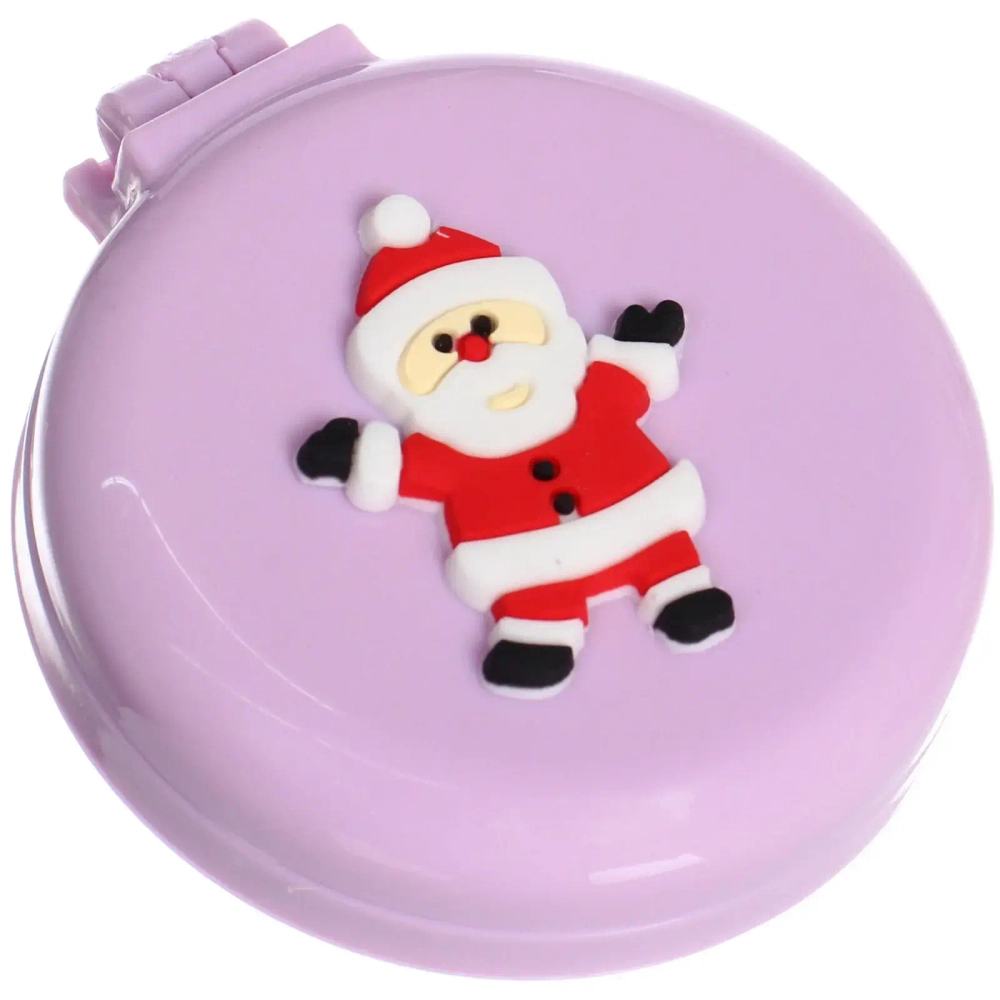 Расчёска массажная складная с зеркалом «Новогодний Дед Мороз», цвет микс, d-6см