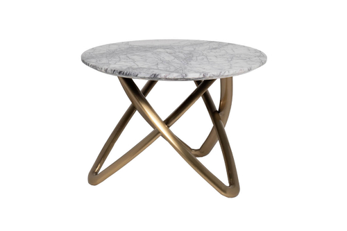 57EL-STOL/ZH-790B Стол журнальный натур. белый мрамор d70*50см