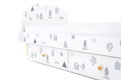 Детская кровать Бельмарко Stumpa Облако Домики ч/б