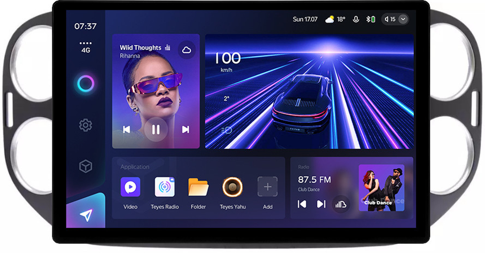 Магнитола для Volkswagen Tiguan 1 2011-2016 (аварийка прямоугольная, рамка чёрная 9) - Teyes CC3-2K монитор 13", QLED+2K, Android 10, ТОП процессор, 4G SIM-слот, CarPlay