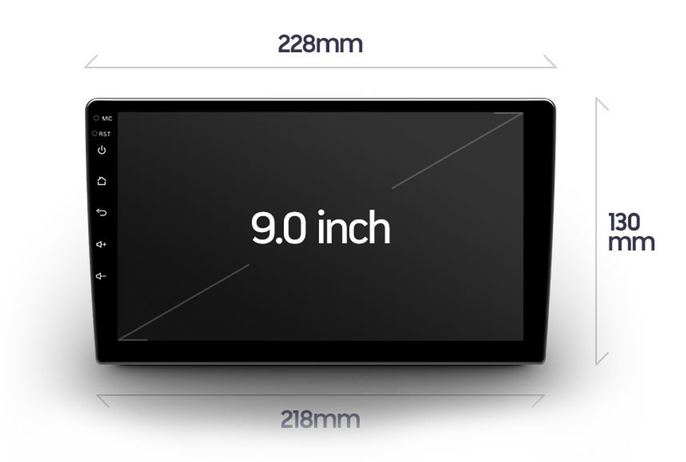 Магнитола для 9" рамки - Parafar PF0009XHD на Android 13, 8-ядер, 4Гб+64Гб, CarPlay, 4G SIM-слот