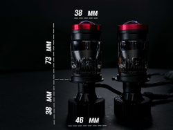 Светодиодные лампы H4, мини линзы H4, LED лампы H4, белые 5500k, 10800Lm, LED линзы, 2 шт