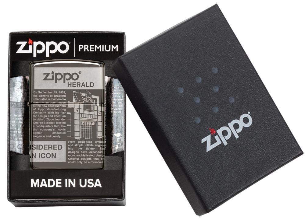 Зажигалка Black Ice® Newsprint Design ZIPPO 49049