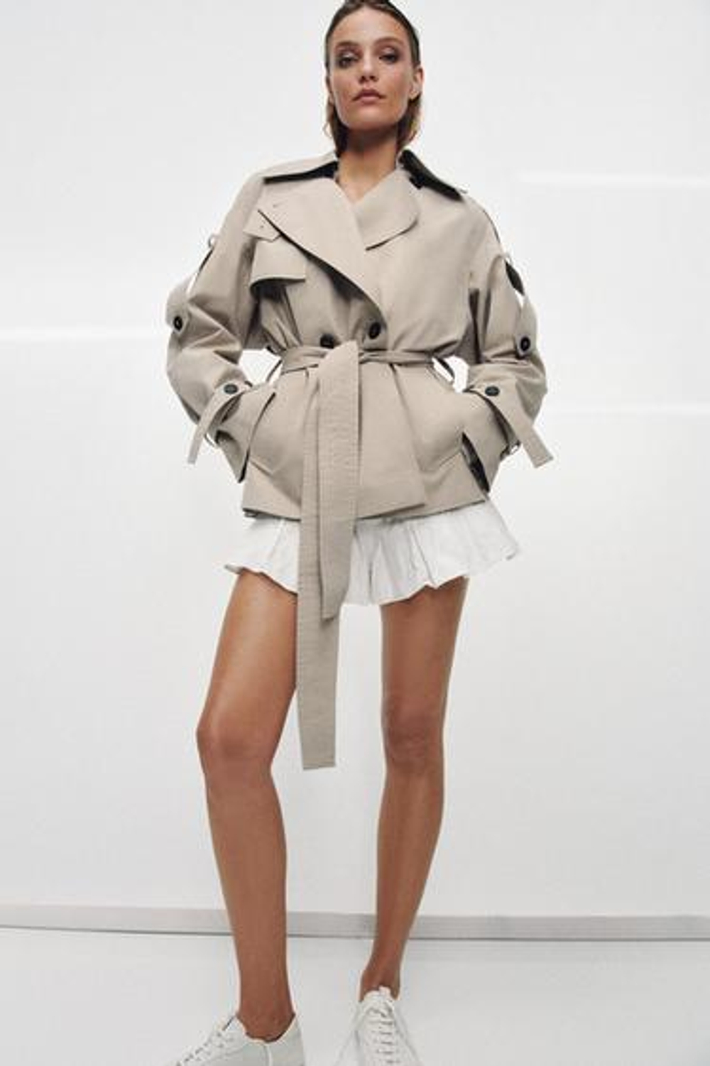 ZW COLLECTION ОVERSIZE ВОДОНЕПРОНИЦАЕМЫЙ ТРЕНЧКОТ - ZARA