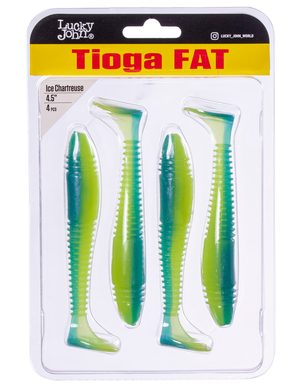 Виброхвост Lucky John TIOGA FAT 4.5in (114 мм), цвет T57, 4 шт.