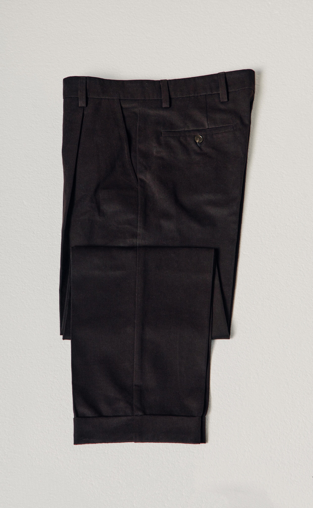 Брюки из твила тёмно-коричневые