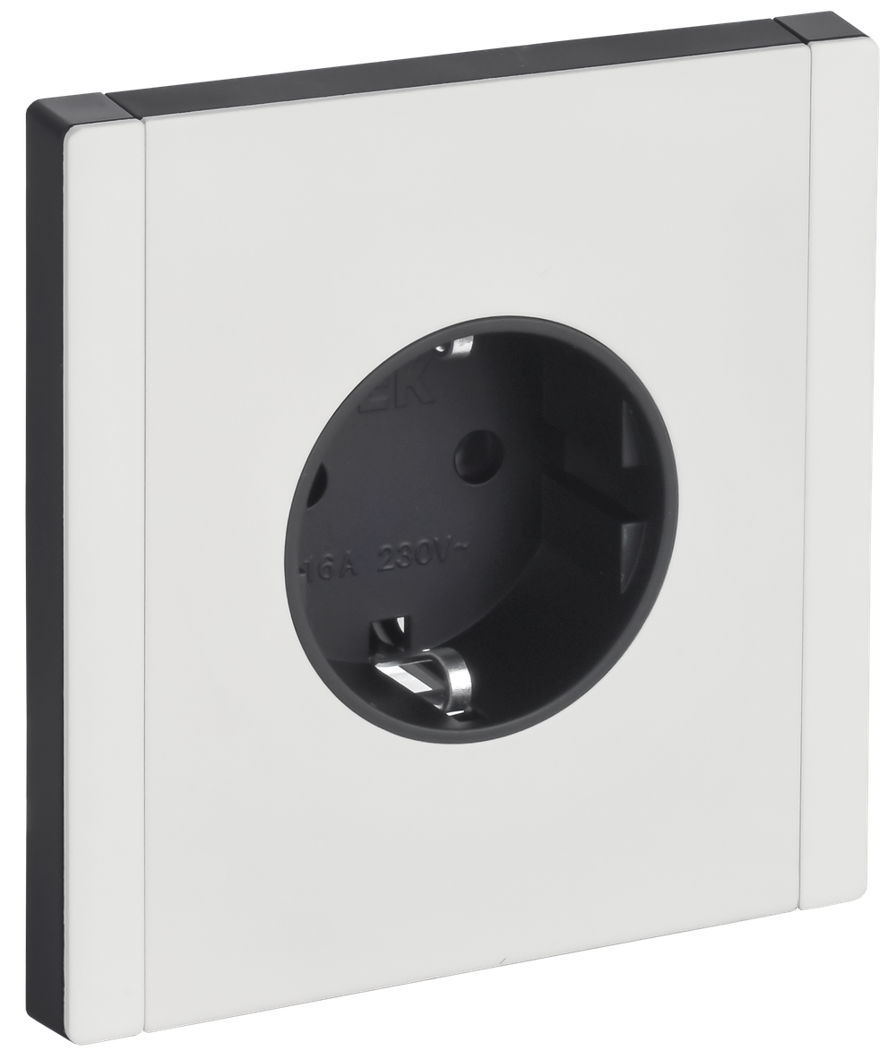 FORTE&PIANO Розетка 1-местная с заземлением без защитных шторок винтовое крепление 16А FP216M металл белый IEK