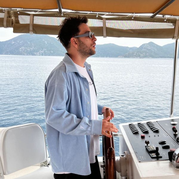 Рубашка #4 Вельветовая Голубая - фото 1