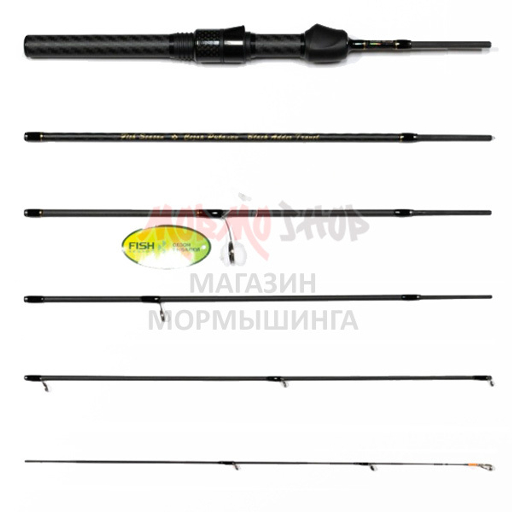 Спиннинг BLACK ADDER NANO CARBON Travel 0,3-0,8 гр 168 см, 6-частник, ручка Н10 от Сезон Рыбалки