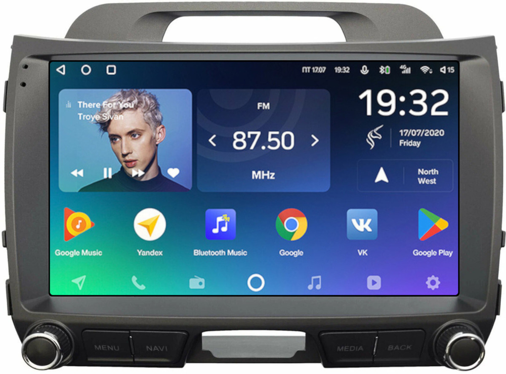 Магнитола для KIA Sportage 3 2010-2016 (без штатного усилителя, рамка с крутилками) - Teyes SPRO+ монитор 9" IPS на Android 10, ТОП процессор, 4Гб+32Гб, 4G SIM-слот